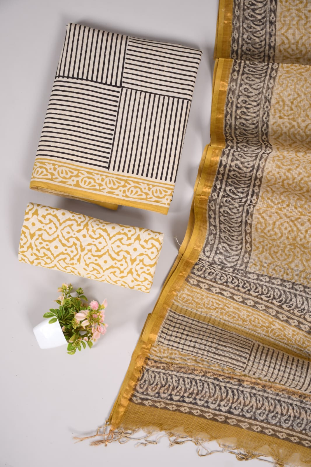 JAIPURI BLOCK PRINTED COTTON SUIT WITH KOTA DUPPATA (CKS1)
