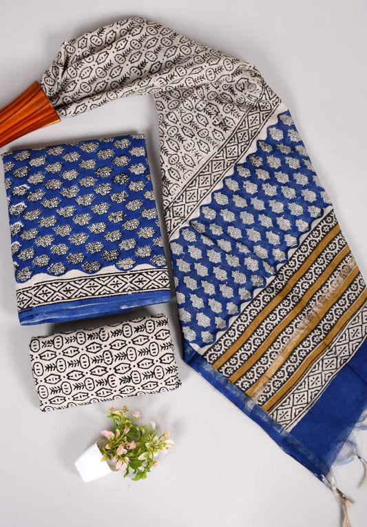 JAIPUR COTTON SUIT WITH CHANDERI DUPPATA (CSS5)