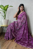 Jaipuri Hand Block Bagru Printed Maheshwari Silk Saree With Blouse (MSS10)