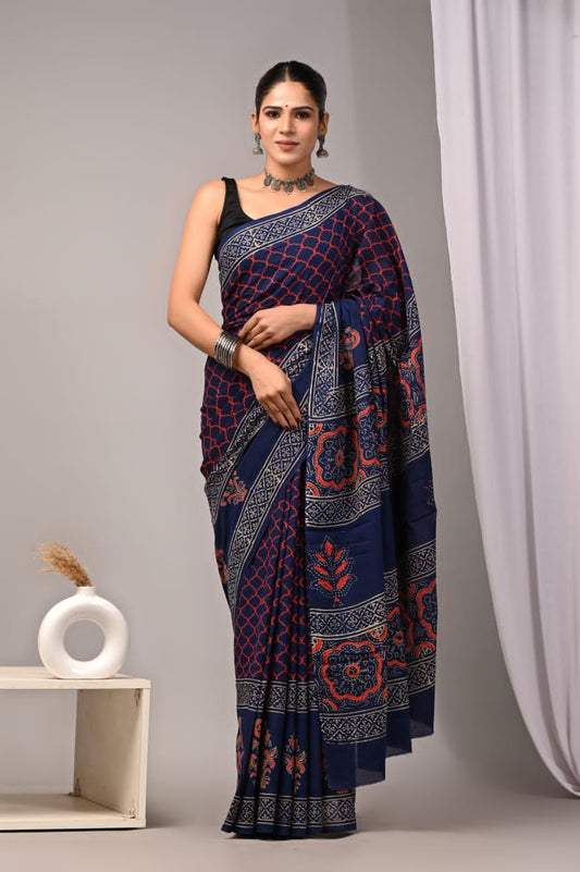 Jaipur Cotton Mulmul Saree (CMS5)
