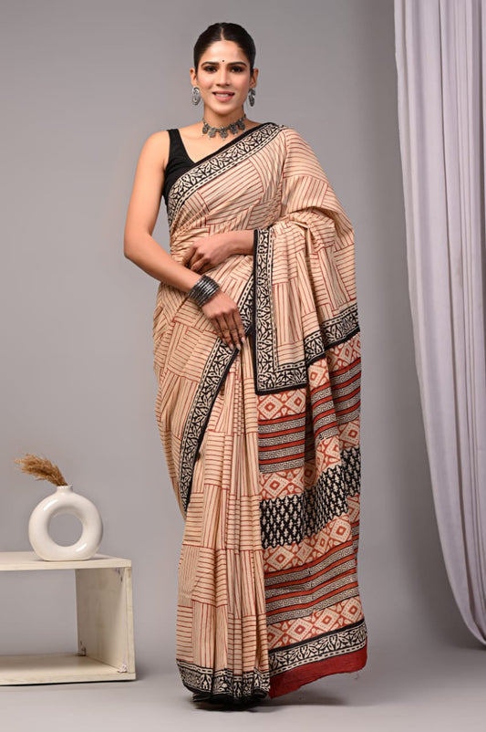 Jaipur Cotton Mulmul Saree (CMS7)
