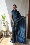 Ajrakh Hand Block Bagru Vanspati Printend Modal Silk Saree with Blouse (CID10)