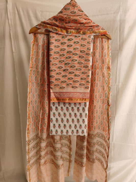 Jaipuri Block Printed Chanderi Silk Suits (CIN1)