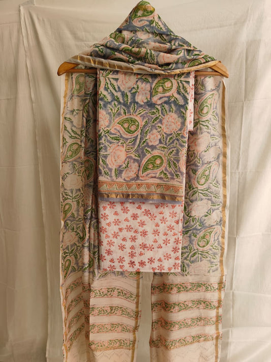 Jaipuri Block Printed Chanderi Silk Suits (CIN2)