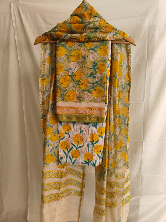 Jaipuri Block Printed Chanderi Silk Suits (CIN3)