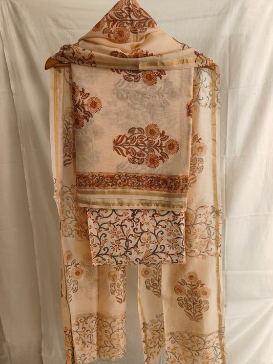Jaipuri Block Printed Chanderi Silk Suits (CIN4)