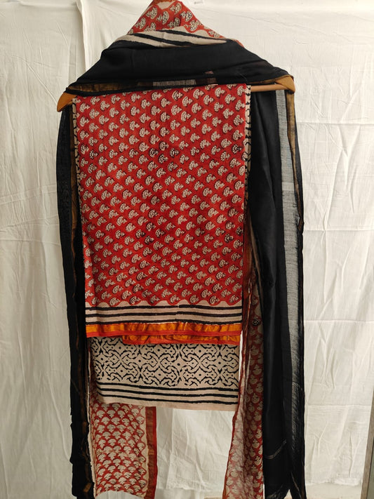 Jaipuri Block Printed Chanderi Silk Suits (CIN15)