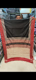 AJRAKH PRINTED PURE DOLA SILK SAREE WITH BLOUSE (MS6)