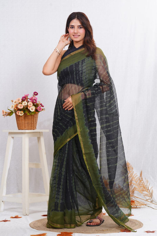 Jaipuri Block Printed Cotton Kota Doriya Saree (CIS21)