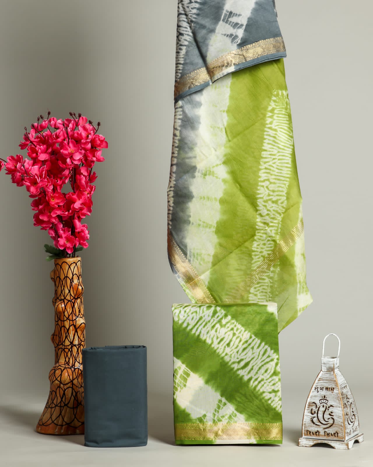 JAIPURI HAND BLOCK PRINTED MAHESHWARI SILK SUIT WITH SILK DUPPATA (MSD23)