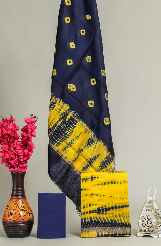 JAIPURI HAND BLOCK PRINTED MAHESHWARI SILK SUIT WITH SILK DUPPATA (MSD26)