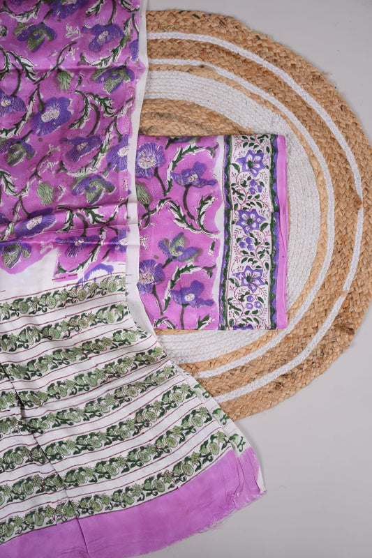 Vanaspati Ajrakh Hand Block Printed Suits Modal Silk Fabric (CIT2)