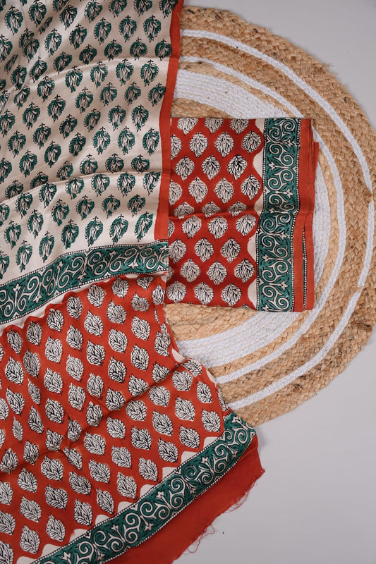 Vanaspati Ajrakh Hand Block Printed Suits Modal Silk Fabric (CIT3)