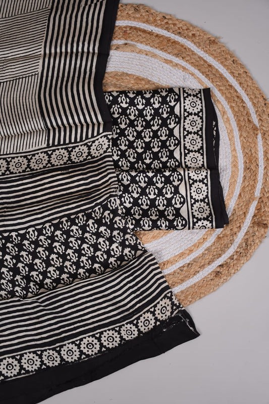 Vanaspati Ajrakh Hand Block Printed Suits Modal Silk Fabric (CIT5)