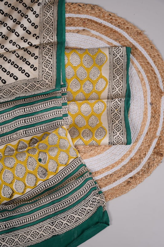 Vanaspati Ajrakh Hand Block Printed Suits Modal Silk Fabric (CIT7)
