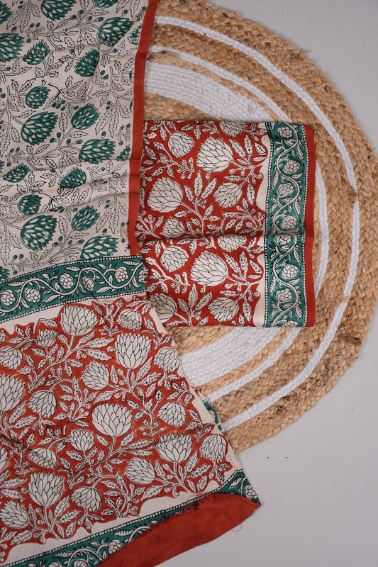 Vanaspati Ajrakh Hand Block Printed Suits Modal Silk Fabric (CIT8)