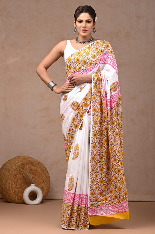 Jaipur Cotton Mulmul Saree (CMS28)