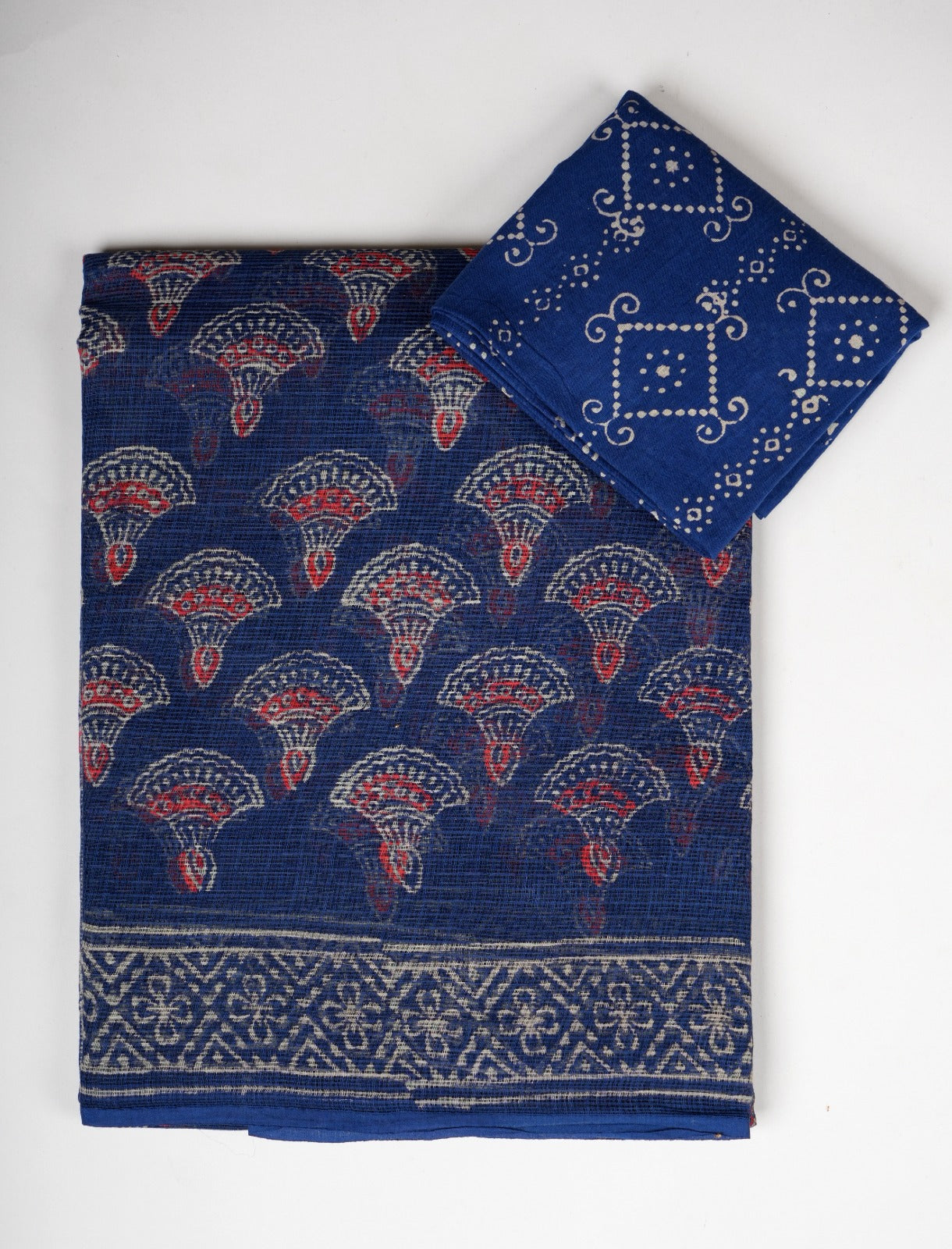 HAND BLOCK KALAMKARI BAGRU PRINTED KOTA DORIYA SAREE WITH MULMUL BLOUSE (KDS10)
