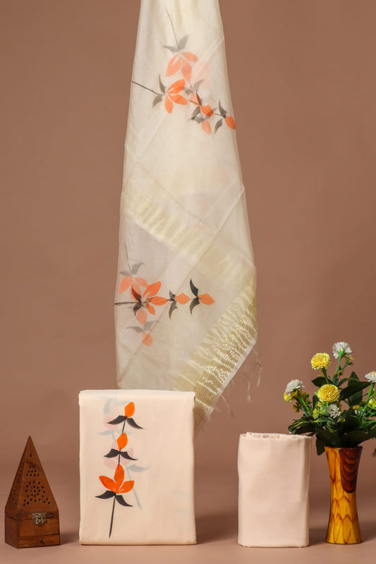 PRIMIUM JAIPURI COTTON SUIT WITH ORGANZA SILK DUPPATA (COS30)