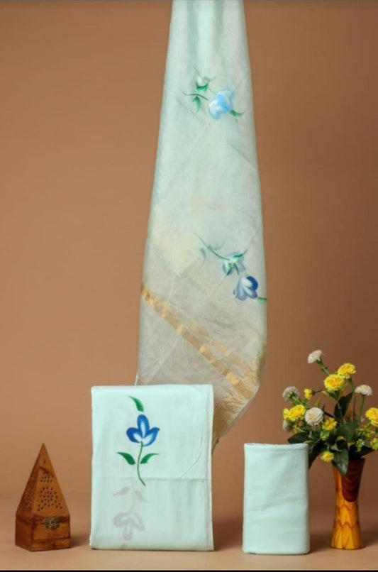 PRIMIUM JAIPURI COTTON SUIT WITH ORGANZA SILK DUPPATA (COS33)