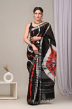HAND SHIBORI PRINTED COTTON LINEN SAREE WITH BLOUSE (LCS2)