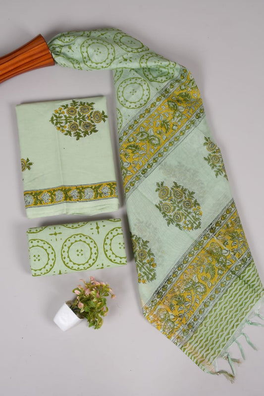 JAIPUR COTTON SUIT WITH CHANDERI DUPPATA (CSS9)