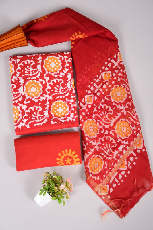 JAIPUR COTTON SUIT WITH CHANDERI DUPPATA (CSS10)