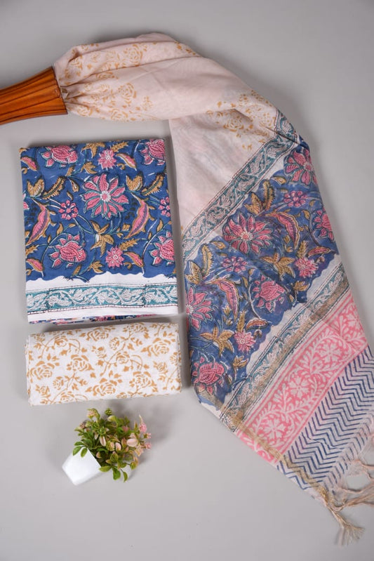 JAIPUR COTTON SUIT WITH CHANDERI DUPPATA (CSS26)