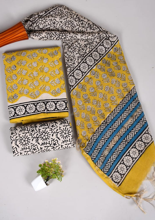 JAIPUR COTTON SUIT WITH CHANDERI DUPPATA (CSS37)