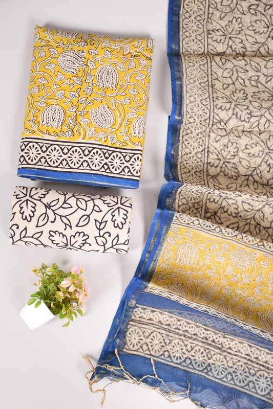 JAIPURI BLOCK PRINTED COTTON SUIT WITH KOTA DUPPATA (CKS27)