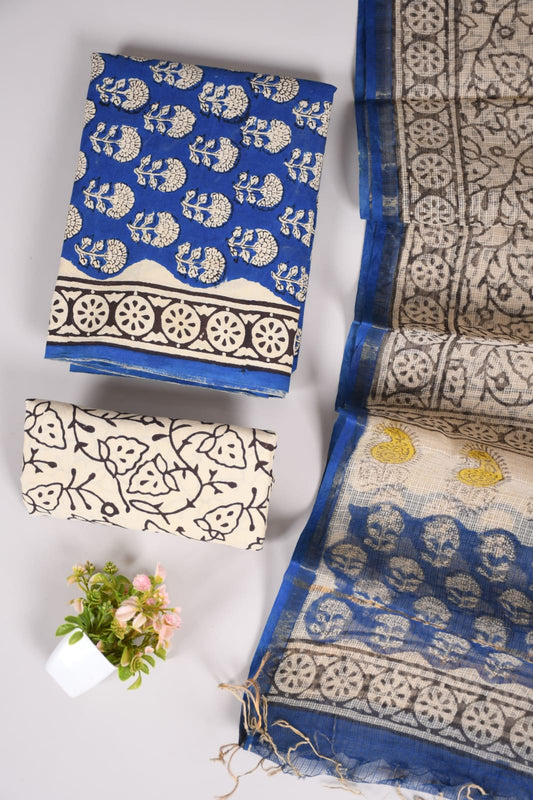 JAIPURI BLOCK PRINTED COTTON SUIT WITH KOTA DUPPATA (CKS30)