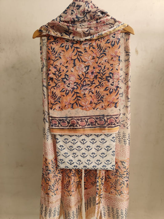 Jaipuri Block Printed Chanderi Silk Suits (CIN13)