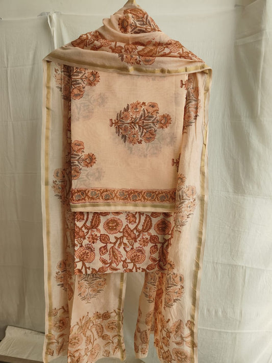 Jaipuri Block Printed Chanderi Silk Suits (CIN17)