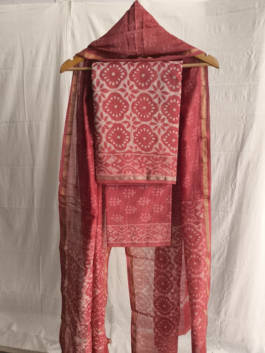 Jaipuri Block Printed Chanderi Silk Suits (CIN16)