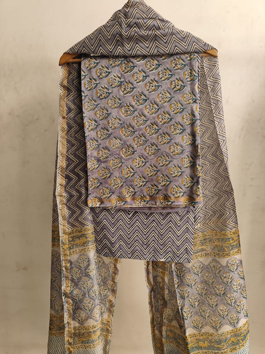 Jaipuri Block Printed Chanderi Silk Suits (CIN19)