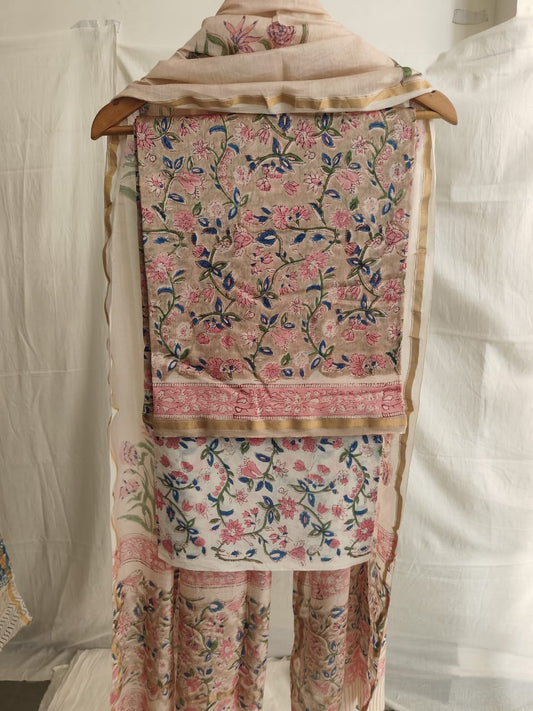 Jaipuri Block Printed Chanderi Silk Suits (CIN22)