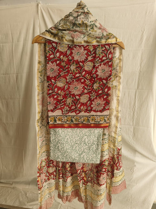 Jaipuri Block Printed Chanderi Silk Suits (CIN26)