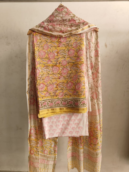 Jaipuri Block Printed Chanderi Silk Suits (CIN28)
