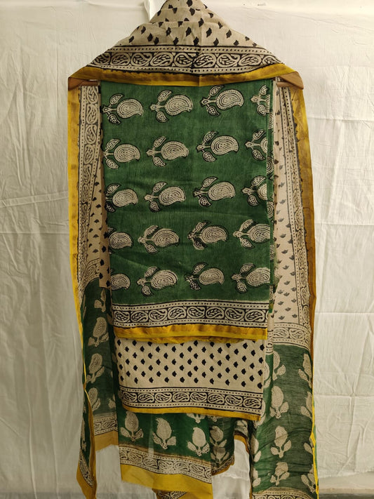 Jaipuri Block Printed Chanderi Silk Suits (CIN29)