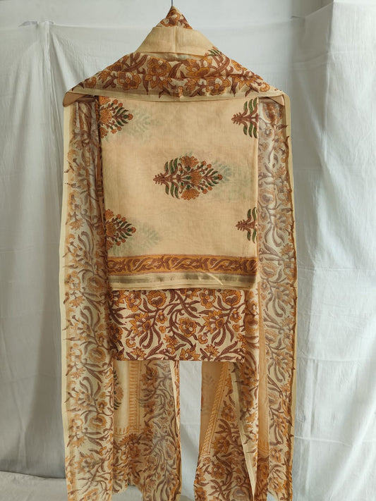 Jaipuri Block Printed Chanderi Silk Suits (CIN30)