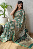 Jaipuri Hand Block Bagru Printed Maheshwari Silk Saree With Blouse (MSS26)