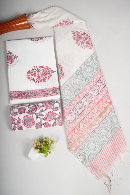 JAIPUR COTTON SUIT WITH CHANDERI DUPPATA (CSS12)