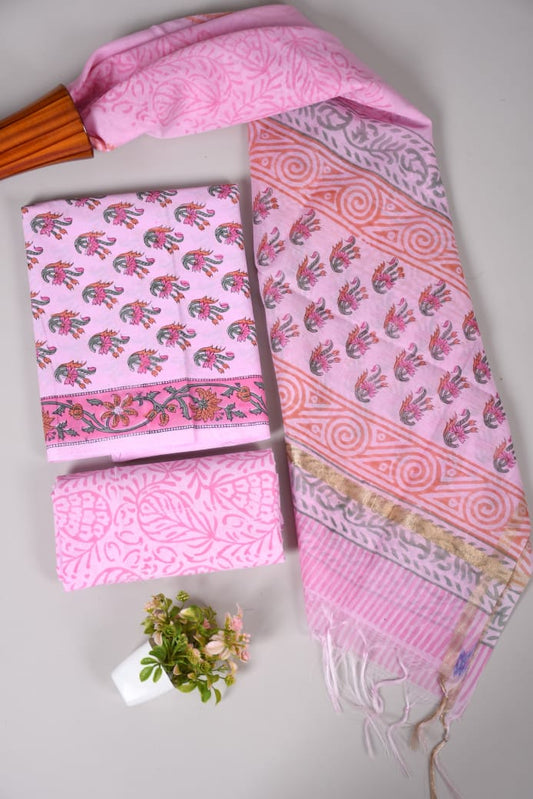 JAIPUR COTTON SUIT WITH CHANDERI DUPPATA (CSS20)