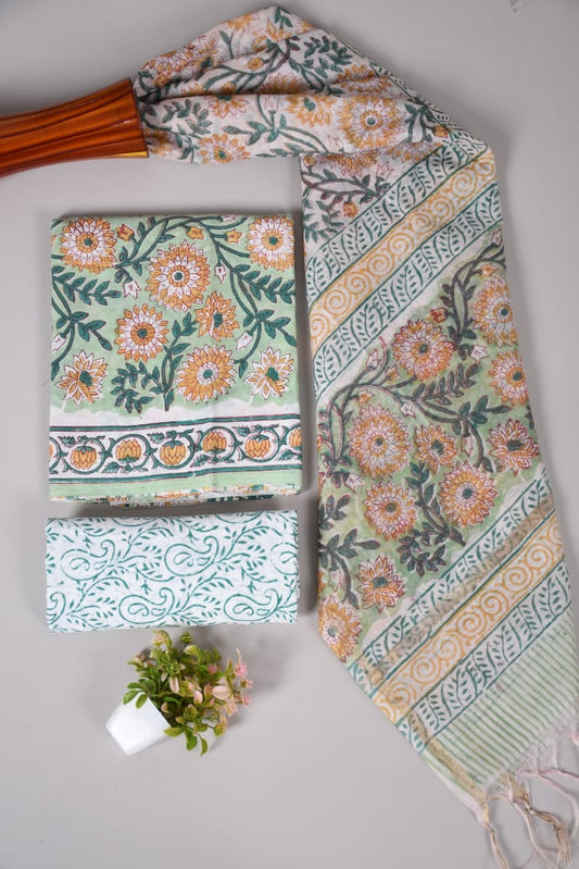 JAIPUR COTTON SUIT WITH CHANDERI DUPPATA (CSS22)