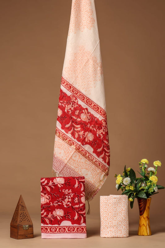 JAIPUR COTTON SUIT WITH CHANDERI DUPPATA (CSS23)