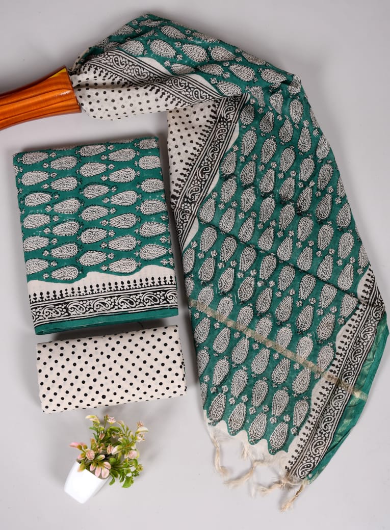JAIPUR COTTON SUIT WITH CHANDERI DUPPATA (CSS25)