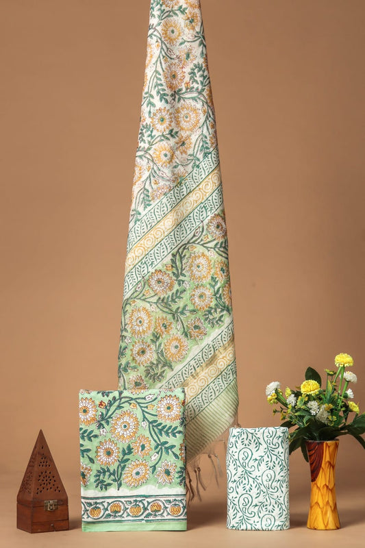 JAIPUR COTTON SUIT WITH CHANDERI DUPPATA (CSS27)