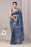 Bagru Hand Block Printed Chanderi Silk Saree with Blouse (CSS45)