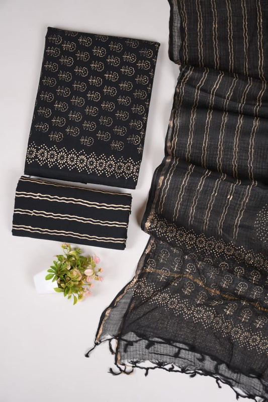 JAIPURI BLOCK PRINTED COTTON SUIT WITH KOTA DUPPATA (CKS48)