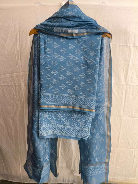 Jaipuri Block Printed Chanderi Silk Suits (CIN35)